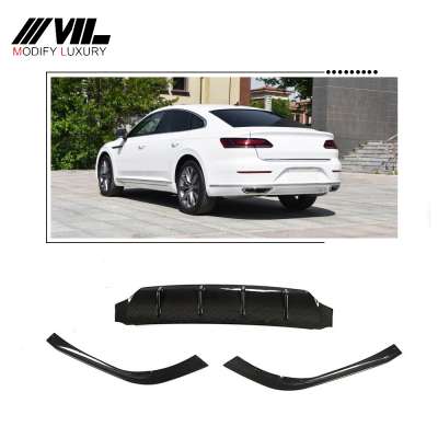 3PCS Carbon CC Rear Bumper Lip for Volkswagen Arteon Hatchback 4-Door 2019-2020