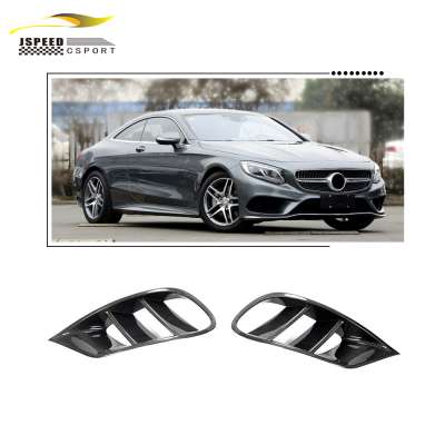 Carbon Fiber Car Front Bumper Air Vents Cover for Mercedes Benz S Sport S550 Coupe 14-18