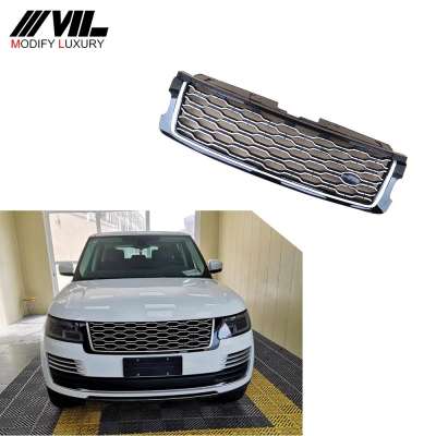 ABS Front Grill Grille to Top Quality 1 Set Car Styling 2018-2019 Front Mesh Grill Black Silver for Range Rover